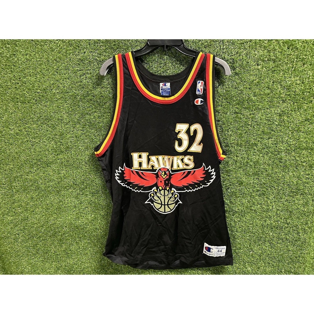 Vintage Champion Mark Laettner Atlanta Hawks #32 NBA Jersey Mens Size 44